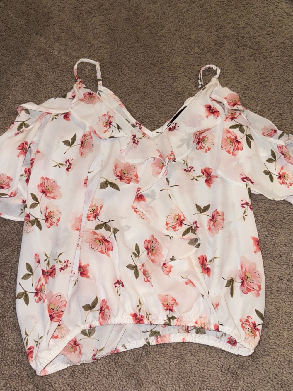 Moa Moa White Camisole with Pink Floral Print